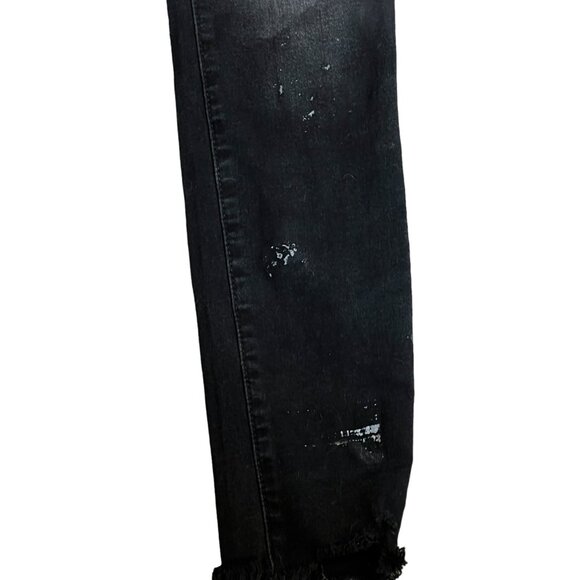 S.O.N.G. Eco Love Jeans Distressed Mushroom Patch Skinny Jeans Sz 13 Juniors Bla - Picture 5 of 12